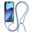 For iPhone Air Case Compatible with MagSafe Electroplating Edge TPU Phone Cover with Shoulder Strap - Blue - 2