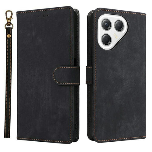 For TECNO Pova 7 Ultra 5G LJ9 Case Wallet RFID Blocking PU Leather Phone Cover Stand with Strap - Black - 1