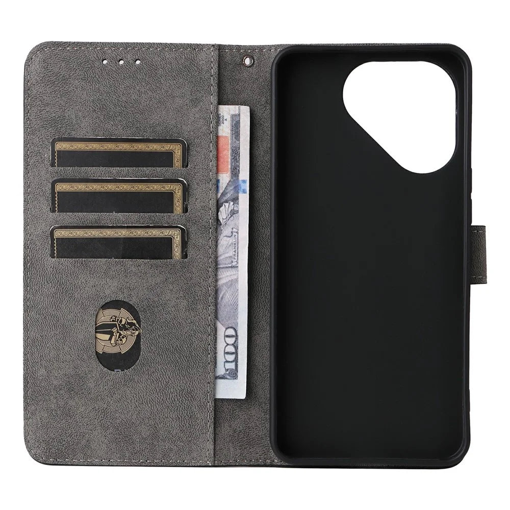 For TECNO Pova 7 Ultra 5G LJ9 Case Wallet RFID Blocking PU Leather Phone Cover Stand with Strap - Black - 3