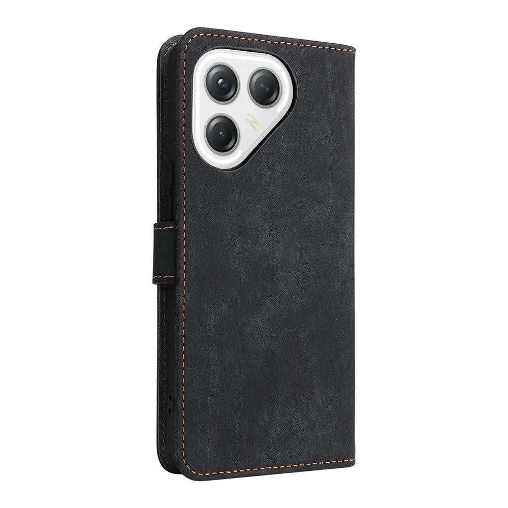 For TECNO Pova 7 Ultra 5G LJ9 Case Wallet RFID Blocking PU Leather Phone Cover Stand with Strap - Black - 7