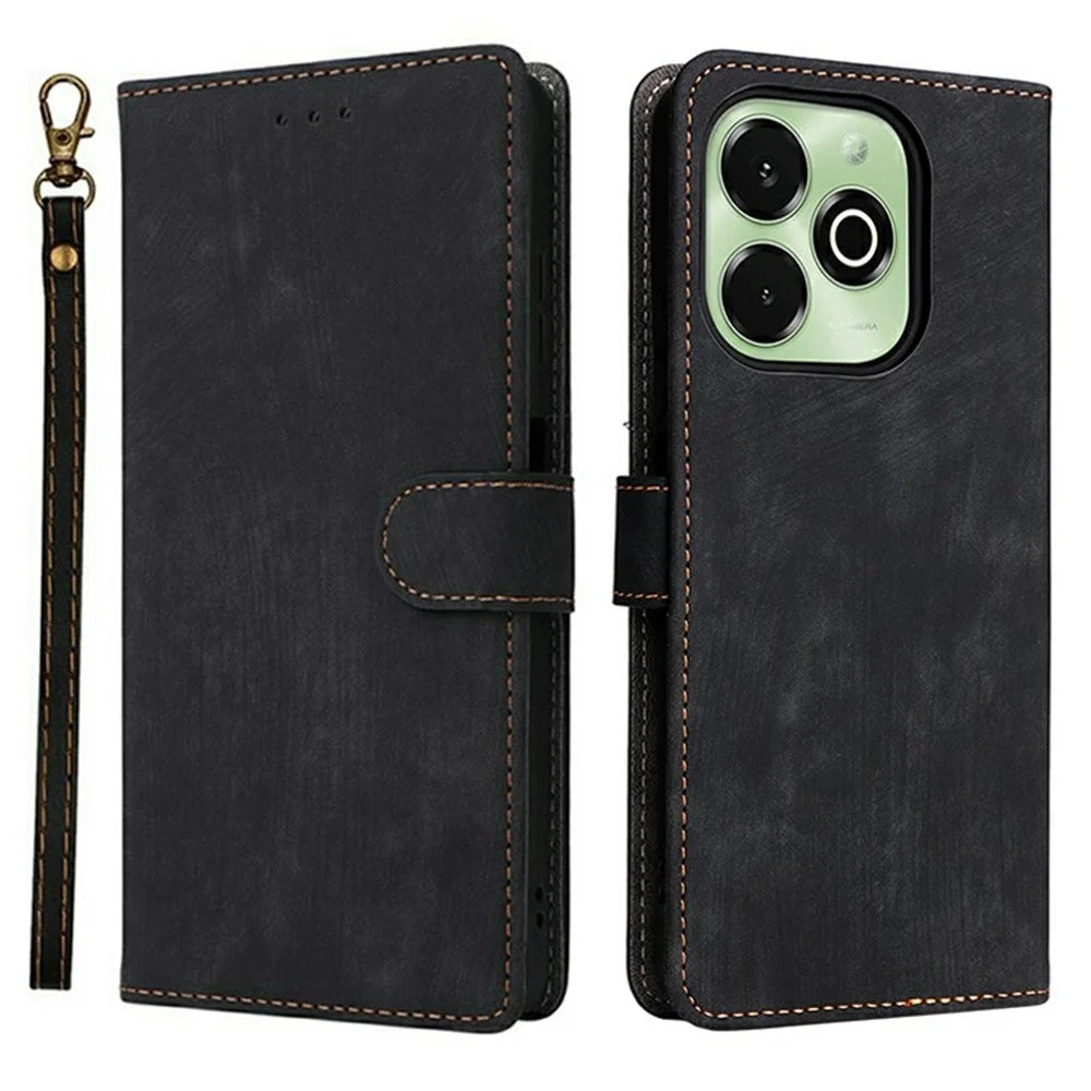 Phone Case for Umidigi G9x 4G / G100x 4G / 5G / Note 100x 4G / 5G Wallet RFID Blocking PU Leather Cover Stand with Strap - Black - 1