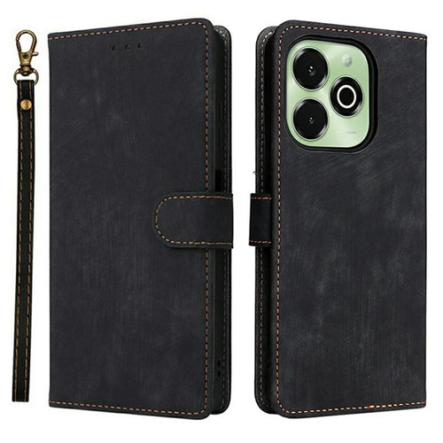 Phone Case for Umidigi G9x 4G / G100x 4G / 5G / Note 100x 4G / 5G Wallet RFID Blocking PU Leather Cover Stand with Strap - Black - 1