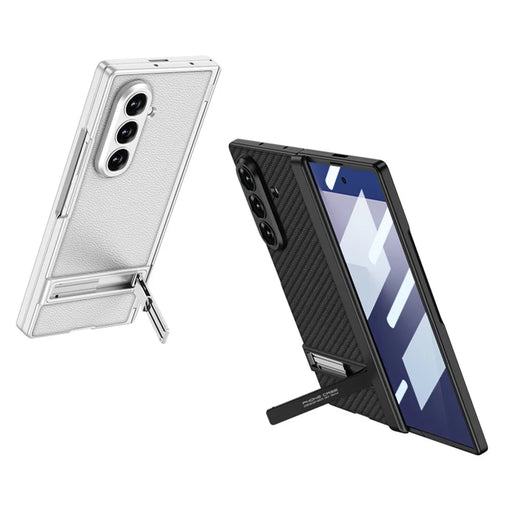 GKK For Samsung Galaxy Z Fold7 5G Kickstand Case Hinge Protection PU PC Tempered Glass Phone Cover - Green - 2