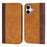 For iPhone 17 Case Calf Texture 3 Card Slots Color Splicing Leather Phone Cover - Yellow+Brown - 1