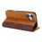 For iPhone 17 Case Calf Texture 3 Card Slots Color Splicing Leather Phone Cover - Yellow+Brown - 4