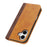 For iPhone 17 Case Calf Texture 3 Card Slots Color Splicing Leather Phone Cover - Yellow+Brown - 6
