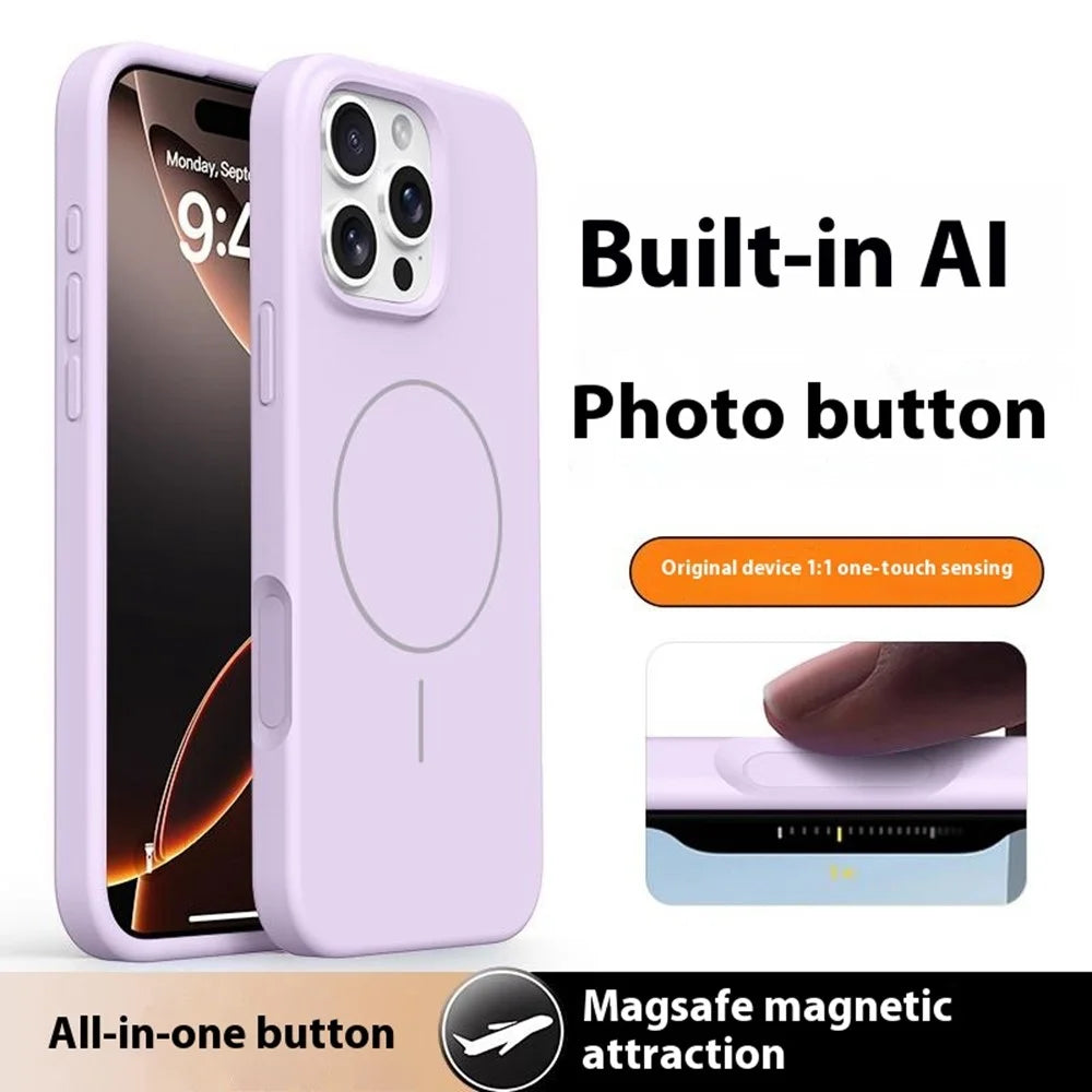 For iPhone 16 Pro Max Case Compatible with MagSafe Soft Microfiber Lining Liquid Silicone + PC Phone Cover - Light Purple - 2