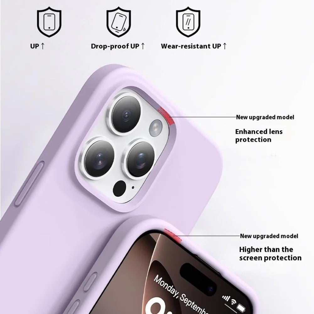 For iPhone 16 Pro Case Compatible with MagSafe Soft Microfiber Lining Liquid Silicone + PC Phone Cover - Light Purple - 4