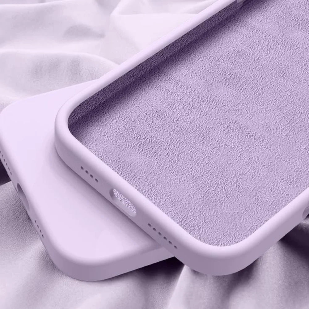 For iPhone 16 Case Compatible with MagSafe Soft Microfiber Lining Liquid Silicone + PC Phone Cover - Light Purple - 6