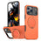 For iPhone 17 Pro Max Magnetic Case Rotating Kickstand TPU + PC Phone Cover - Orange - 1