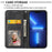 Imprinted Rhombus Pattern Phone Stand Cover for iPhone 13 Pro 6.1 inch, Calf Texture PU Leather Case Magnetic Wallet with Strap - Black - 3