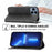 Imprinted Rhombus Pattern Phone Stand Cover for iPhone 13 Pro 6.1 inch, Calf Texture PU Leather Case Magnetic Wallet with Strap - Black - 4
