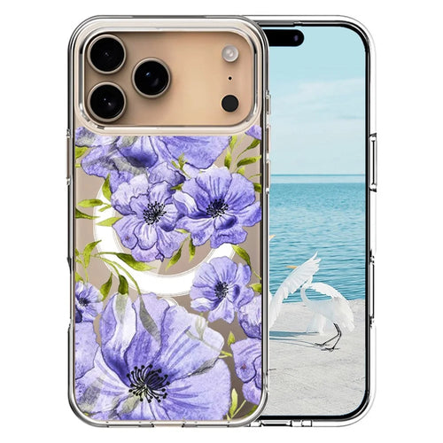 For iPhone 17 Pro Max Case Compatible with MagSafe Pattern Printing TPU PC Phone Back Cover - QHCX 001 - 1