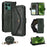 For Fairphone 6 Leather Case Magnetic Closure Wallet Stand Phone Cover with Crossbody Strap - Green - 1