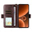 For Oukitel C59 Pro Leather Case Magnetic Closure Wallet Stand Phone Cover with Crossbody Strap - Brown - 2