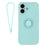 For iPhone 17 Silicone Case with Strap Ring Kickstand Phone Cover - Sky Blue - 1