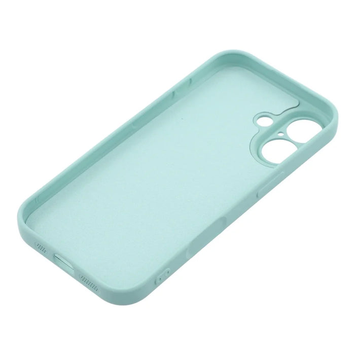 For iPhone 17 Silicone Case with Strap Ring Kickstand Phone Cover - Sky Blue - 7