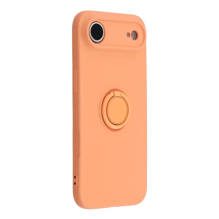 For iPhone Air Silicone Case with Strap Ring Kickstand Phone Cover - Orange - 3