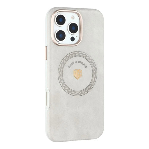 KIGC For iPhone 16 Pro Max Case Compatible with MagSafe PU Leather TPU Phone Back Cover - Grey - 1