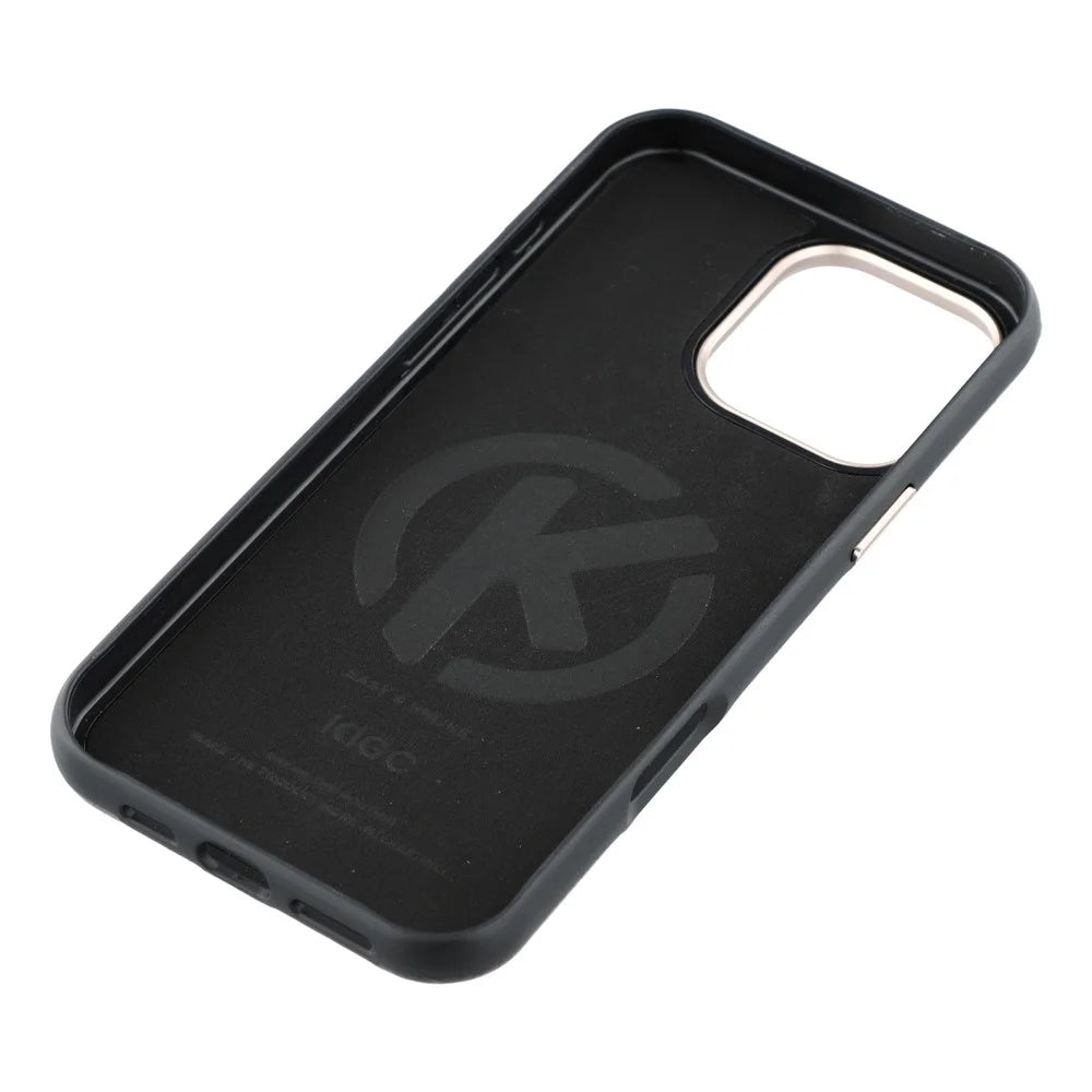 KIGC For iPhone 16 Pro Case Compatible with MagSafe PU Leather TPU Phone Back Cover - Black - 6