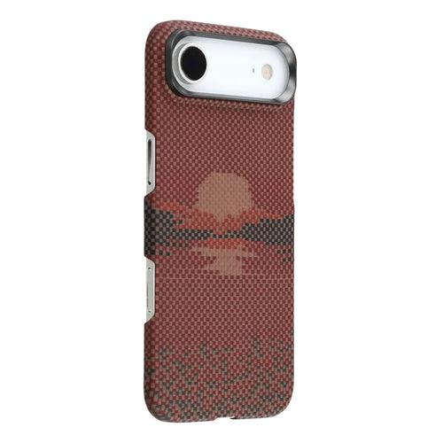 For iPhone Air Magnetic Case Precise Cutouts Aramid Fiber Phone Cover with Metal Lens Frame - Sun - 1