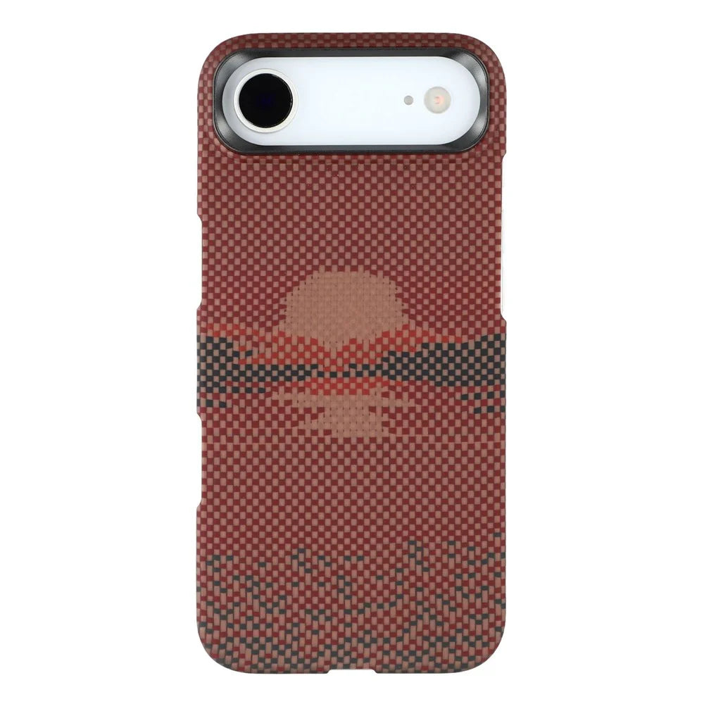 For iPhone Air Magnetic Case Precise Cutouts Aramid Fiber Phone Cover with Metal Lens Frame - Sun - 3