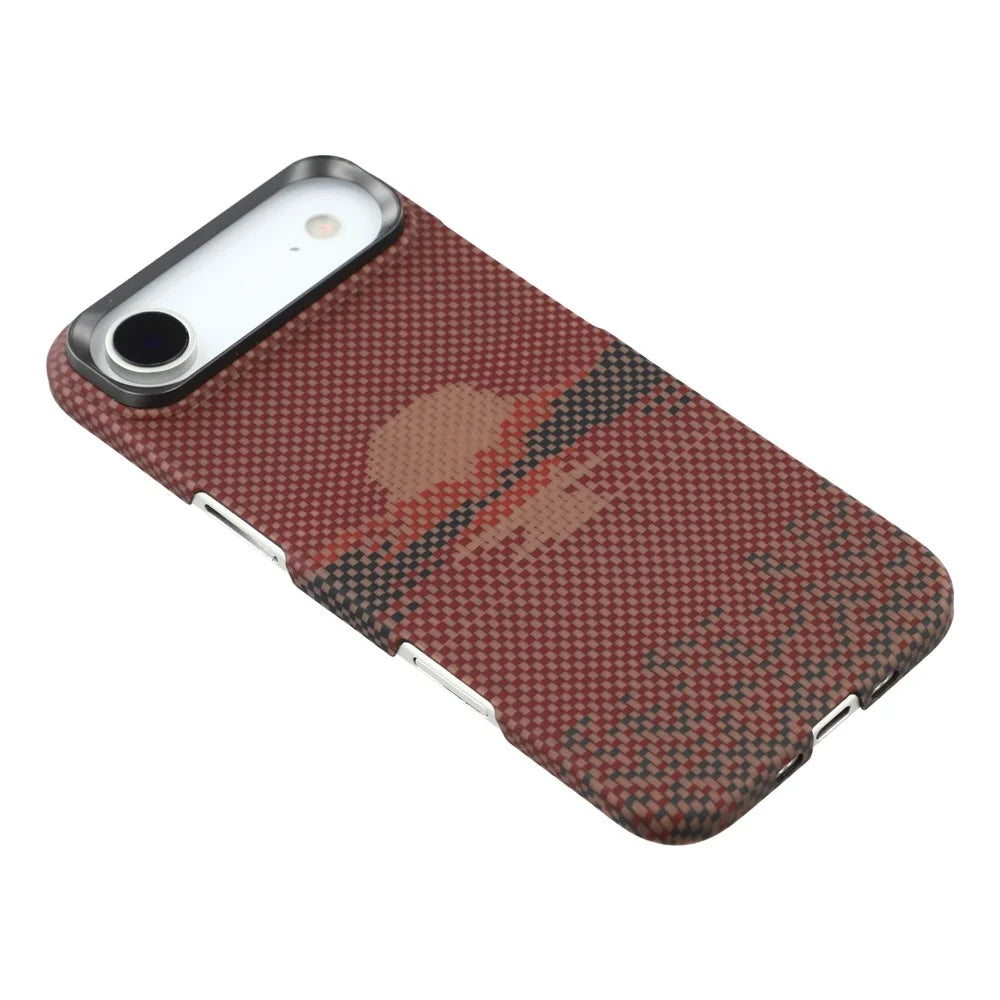 For iPhone Air Magnetic Case Precise Cutouts Aramid Fiber Phone Cover with Metal Lens Frame - Sun - 4