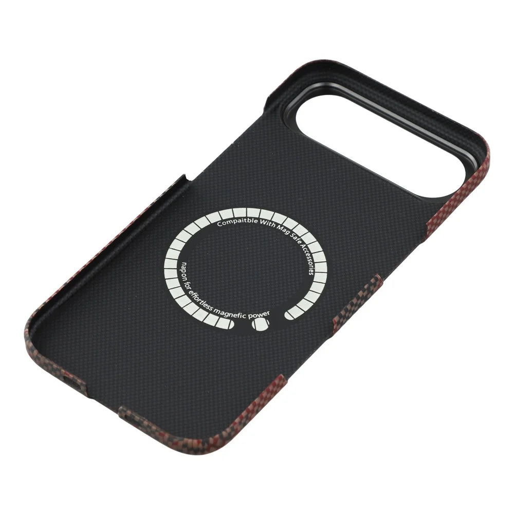 For iPhone Air Magnetic Case Precise Cutouts Aramid Fiber Phone Cover with Metal Lens Frame - Sun - 6