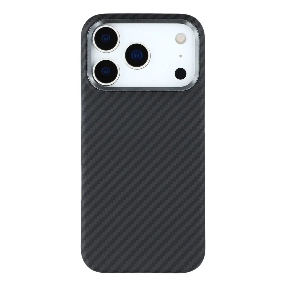 For iPhone 17 Pro Max Magnetic Case 1500D Coarse Texture Aramid Fiber Phone Cover with Metal Lens Frame - 3
