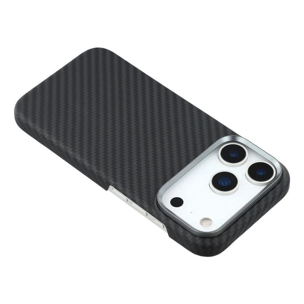 For iPhone 17 Pro Max Magnetic Case 1500D Coarse Texture Aramid Fiber Phone Cover with Metal Lens Frame - 5