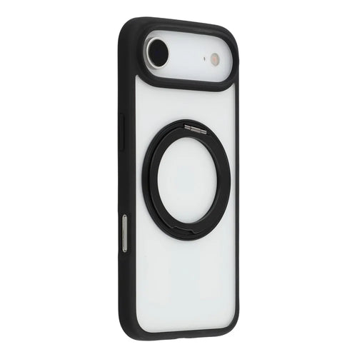 For iPhone Air Case Ring Holder Kickstand PC + TPU Phone Cover - Black - 1