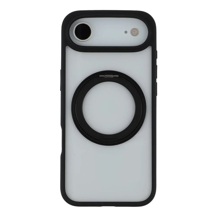For iPhone Air Case Ring Holder Kickstand PC + TPU Phone Cover - Black - 3