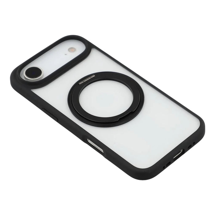 For iPhone Air Case Ring Holder Kickstand PC + TPU Phone Cover - Black - 5