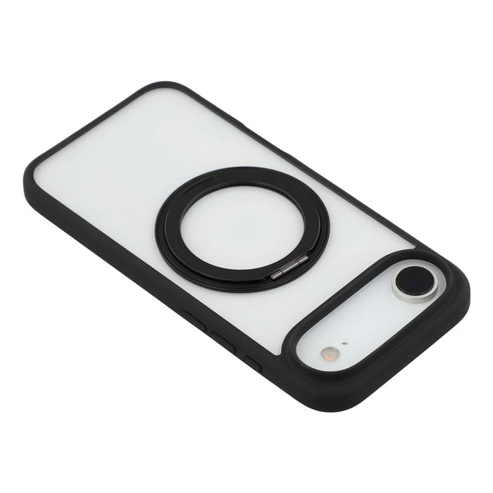 For iPhone Air Case Ring Holder Kickstand PC + TPU Phone Cover - Black - 6