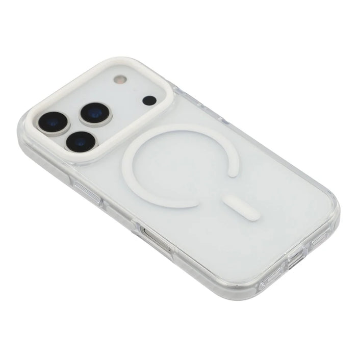 For iPhone 17 Pro Case Compatible with MagSafe TPU + PC Clear Back Phone Cover - White - 4