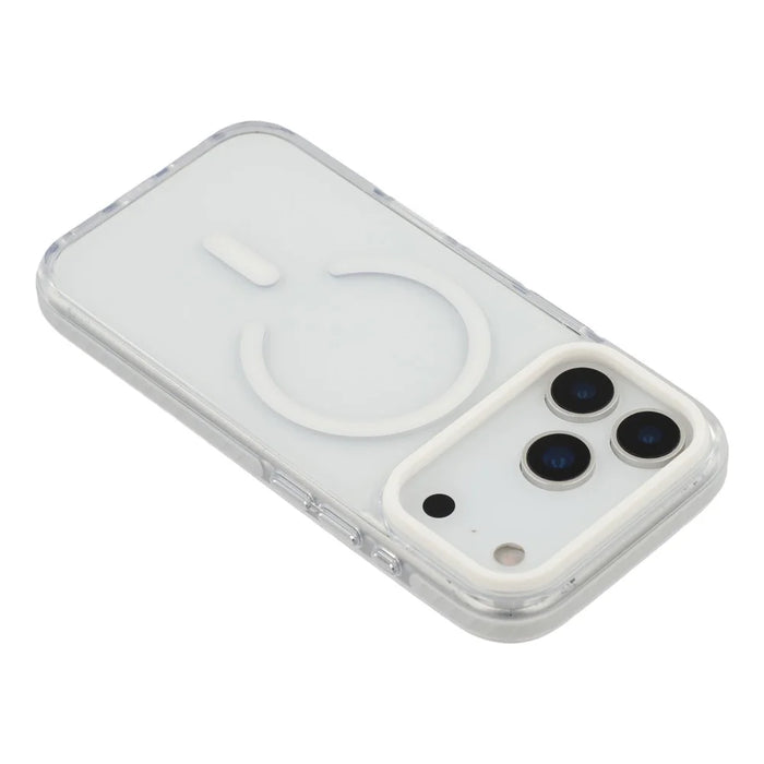 For iPhone 17 Pro Case Compatible with MagSafe TPU + PC Clear Back Phone Cover - White - 5