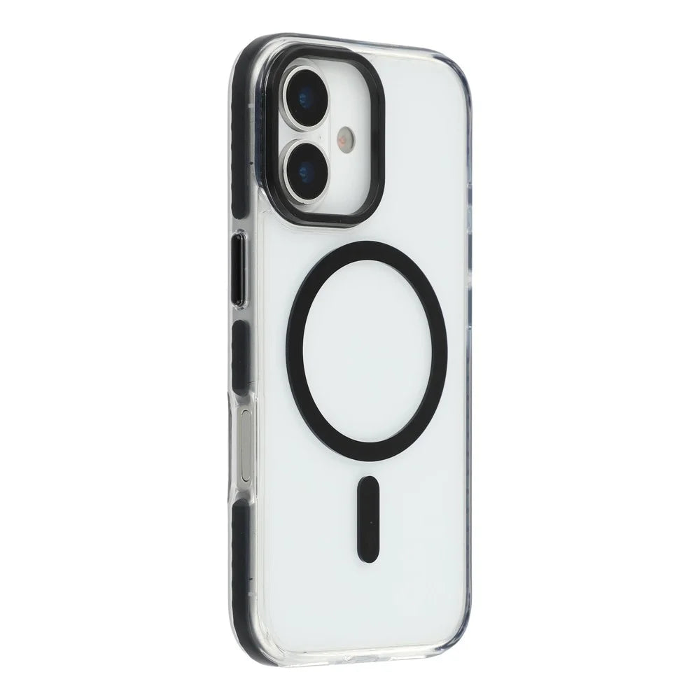 For iPhone 17 Case Compatible with MagSafe TPU + PC Clear Back Phone Cover - Black - 1