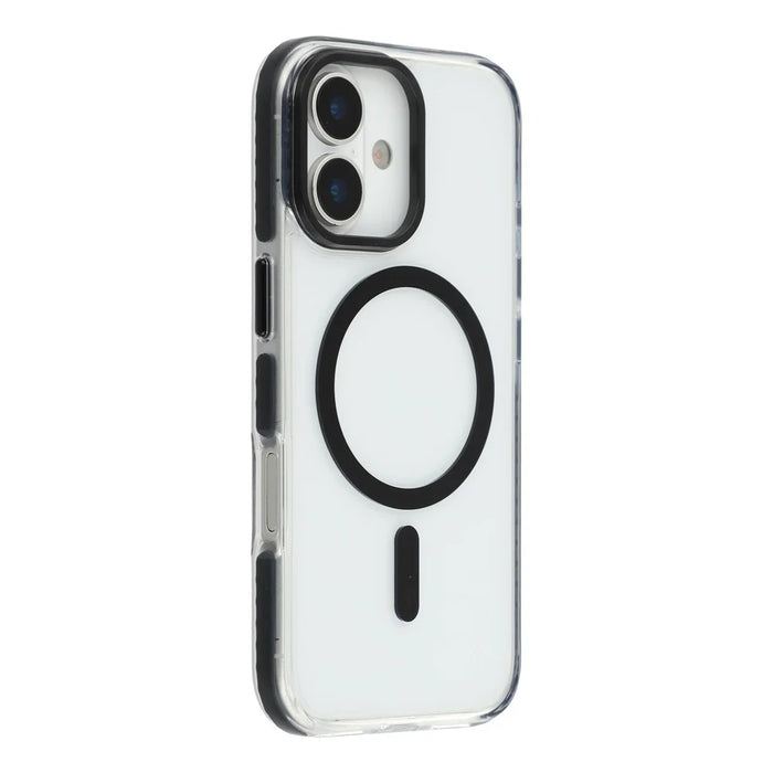 For iPhone 17 Case Compatible with MagSafe TPU + PC Clear Back Phone Cover - Black - 1