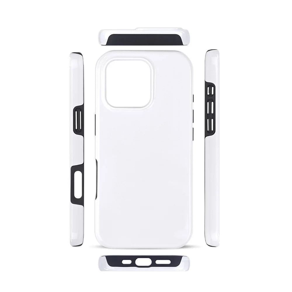 5Pcs / Pack For iPhone 16 Pro Max TPU+PC Case 3D Sublimation Blank Glossy Phone Cover - 2