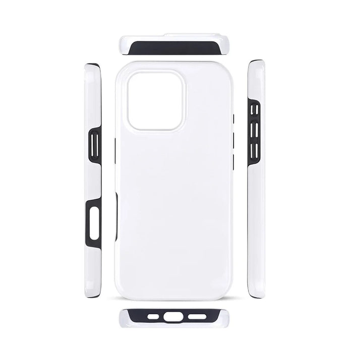 5Pcs / Pack For iPhone 16 Pro TPU+PC Case 3D Sublimation Blank Glossy Phone Cover - 2