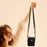 For Samsung Galaxy Z Flip6 5G Case with Shoulder Strap PU + PC Wallet Phone Cover Built-In Back Screen Film - Black - 3