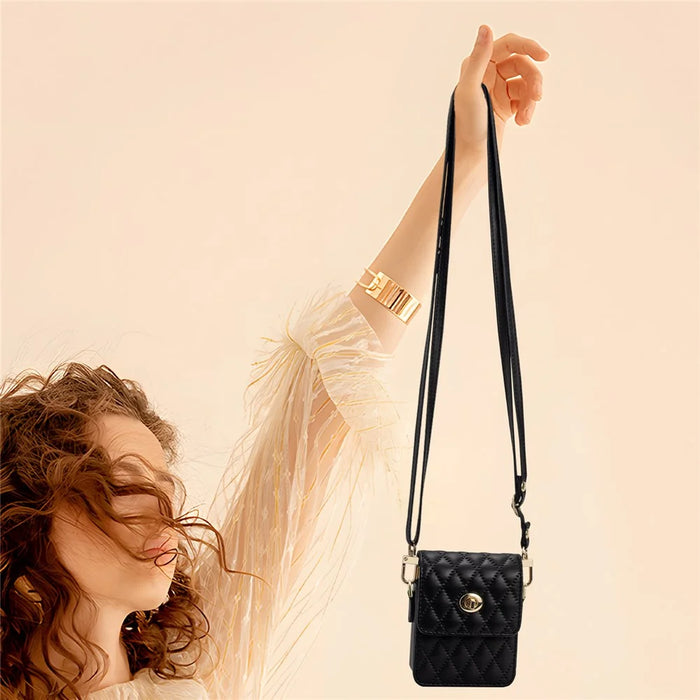 For Samsung Galaxy Z Flip6 5G Case with Shoulder Strap PU + PC Wallet Phone Cover Built-In Back Screen Film - Black - 3