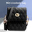 For Samsung Galaxy Z Flip6 5G Case with Shoulder Strap PU + PC Wallet Phone Cover Built-In Back Screen Film - Black - 6