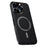 For iPhone 16 Pro Max Case Compatible with MagSafe PU TPU PC Phone Back Cover with Metal Lens Frame - Black - 1