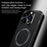 For iPhone 16 Pro Max Case Compatible with MagSafe PU TPU PC Phone Back Cover with Metal Lens Frame - Black - 5