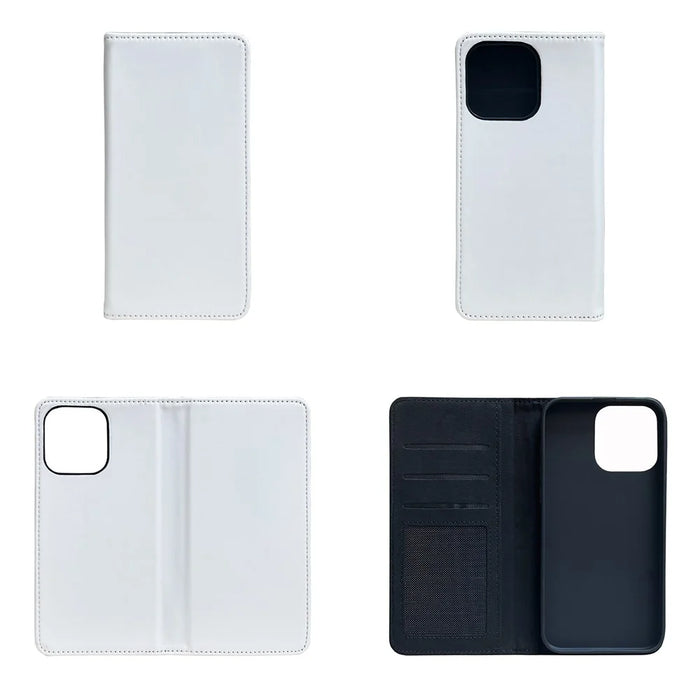 For iPhone 16 Pro Case DIY Blank Heat Transfer Leather Flip Phone Cover Set with Inner TPU Case - 5