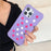For iPhone 16 Pro Liquid Silicone Case Hollow Out Phone Cover with DIY Mixed Dots - Rose - 2
