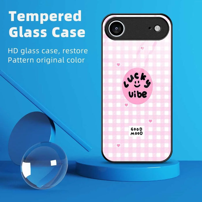 For iPhone Air Case PC TPU Tempered Glass Pattern Printing Phone Back Cover - B0118 - 2