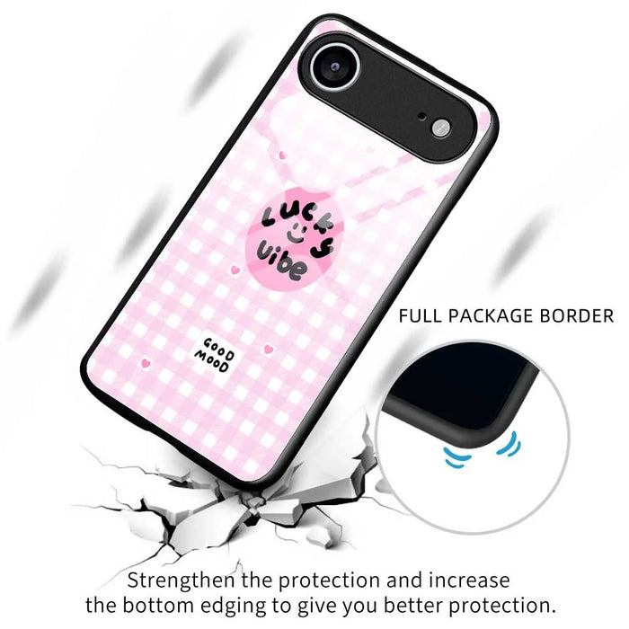 For iPhone Air Case PC TPU Tempered Glass Pattern Printing Phone Back Cover - B0118 - 3