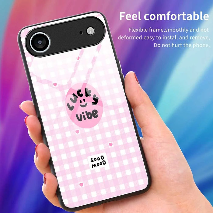 For iPhone Air Case PC TPU Tempered Glass Pattern Printing Phone Back Cover - B0118 - 4